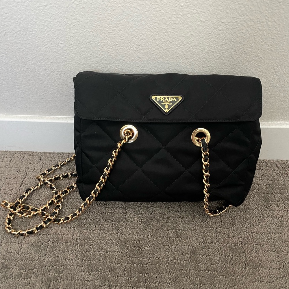 Prada Impunto Flap Quilted Tessuto Bag
